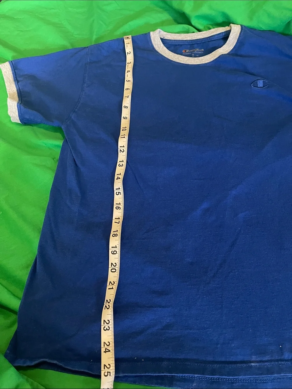 Champion Navy Short-Sleeve Ringer Tee with White Trim - Picture 4 of 7